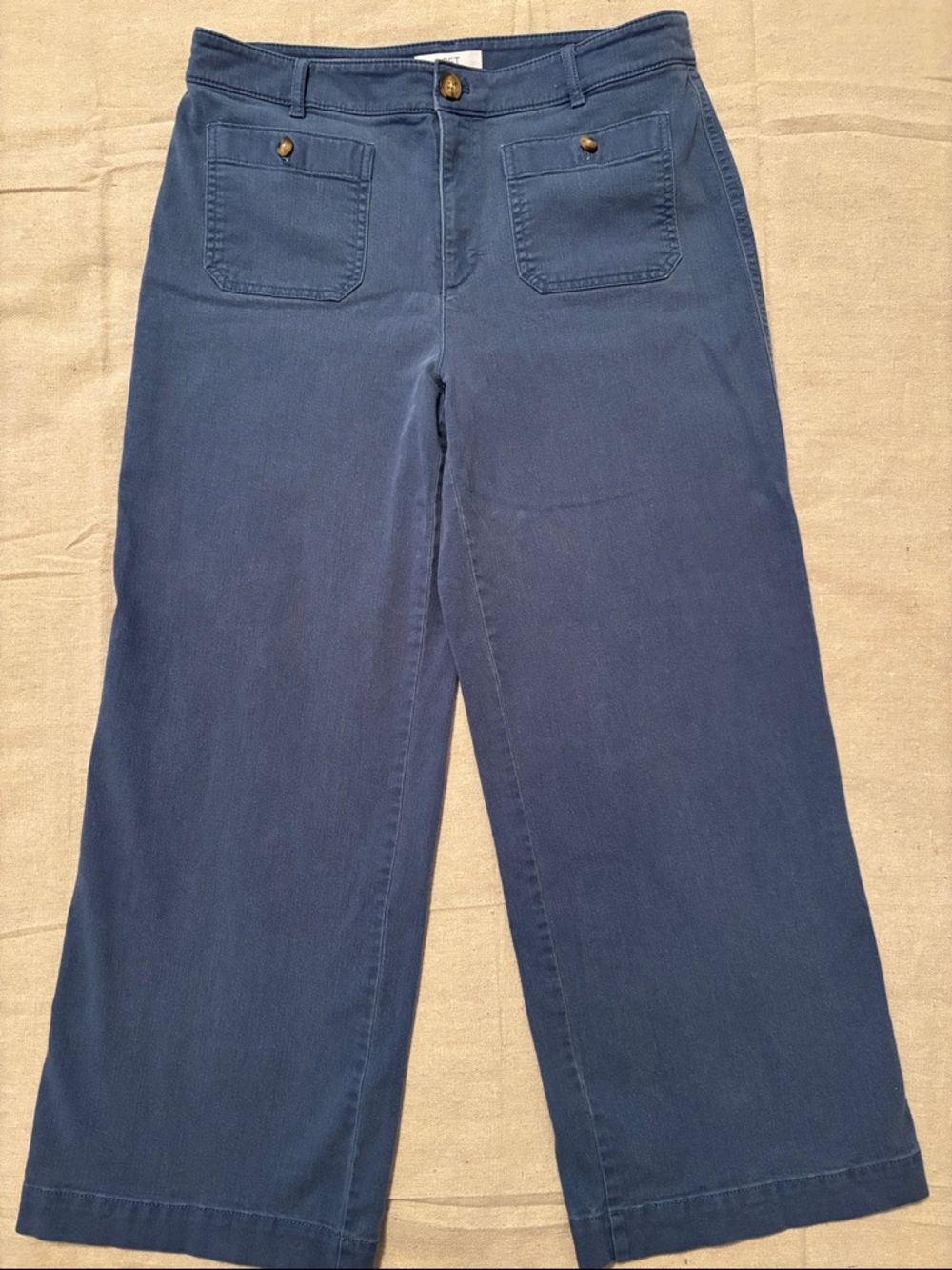 LOFT blue Palmer Wide-Leg pant with Front Patch Pockets 12T